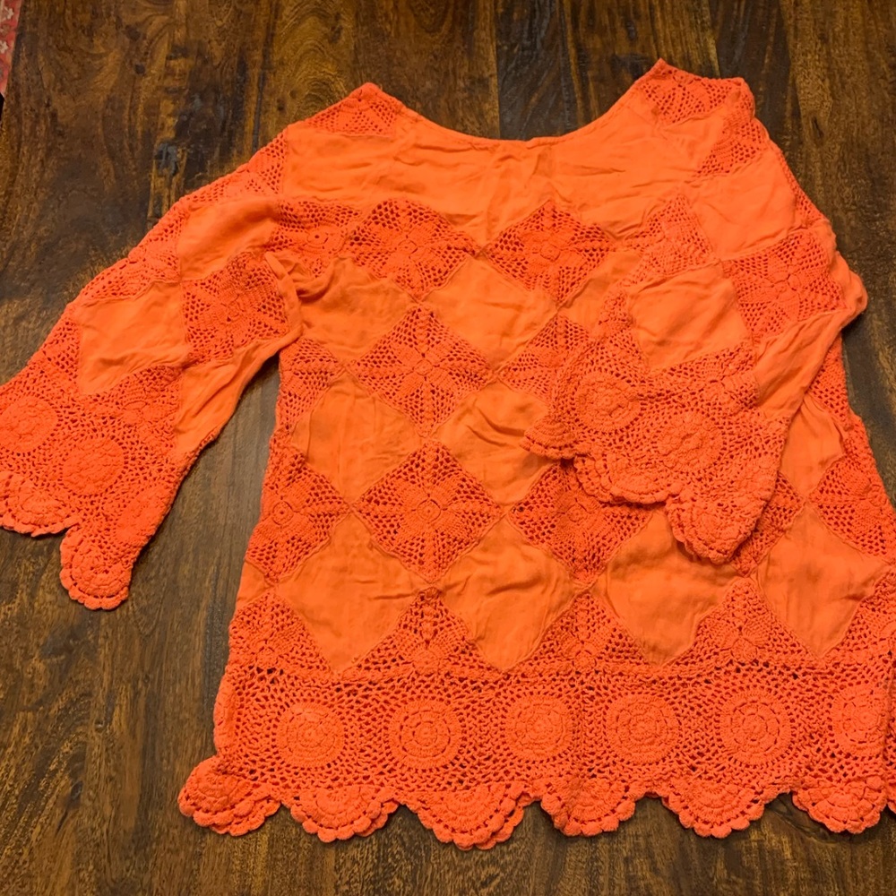 Free People - Crochet Square Pattern Top - Sz M